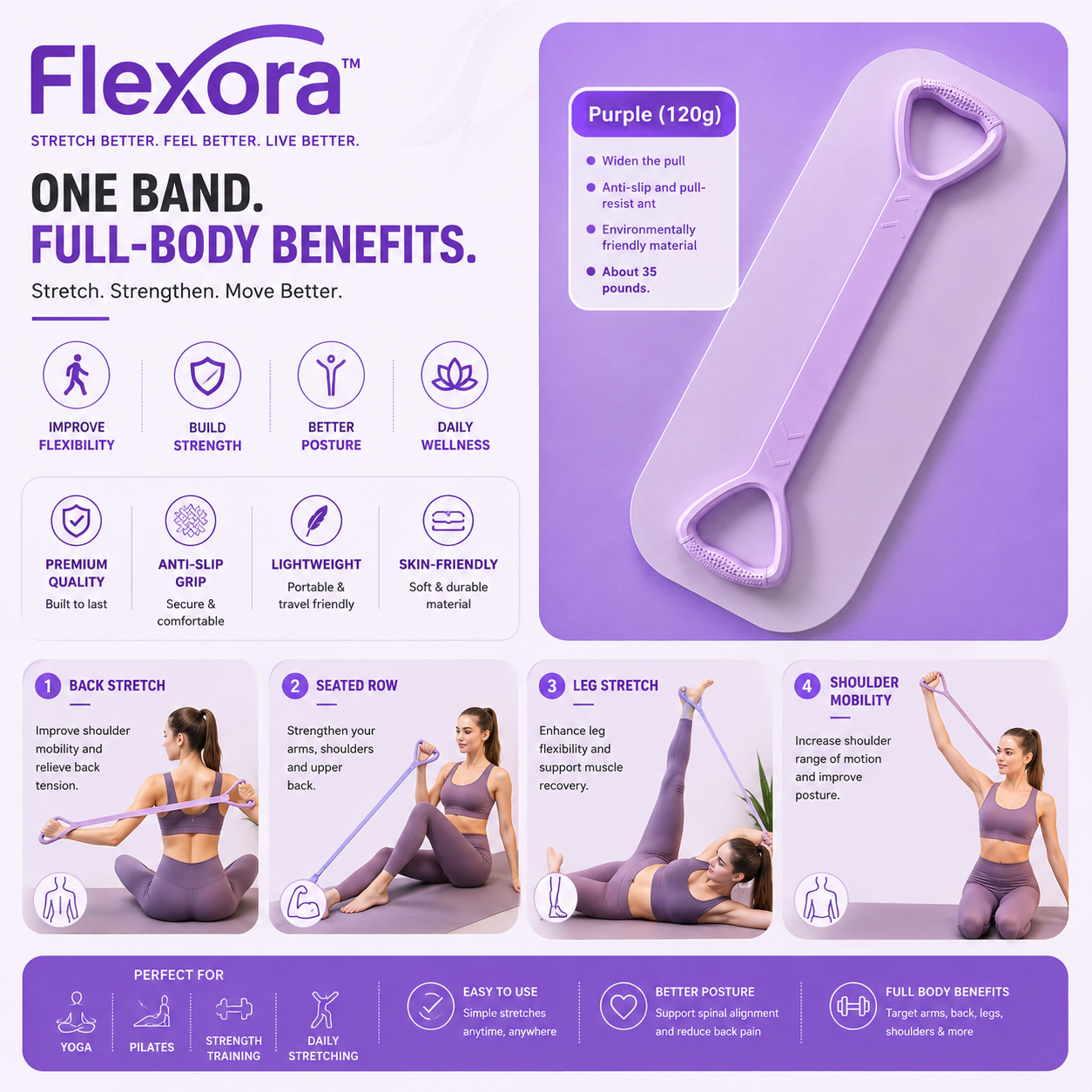 Flexora™ Stretch Board – Full-Body Flexibility & Resistance Trainer